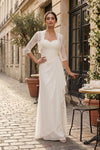 Load image into Gallery viewer, Long Mother of the Bride Lace Chiffon Jacket Dress By LA Merchandise LAV3094-1 - Ivory - Mother of the Bride Dress LAV