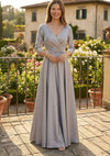 Load image into Gallery viewer, Wholesale Mother Of The Groom Dress Deep V-Neck Flare Gown By LAF5243 - - Dress LAF