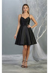 Load image into Gallery viewer, LA Merchandise LA1654 Spaghetti Straps Pockets Simple Hoco Dress - BLACK - Short Dress LA Merchandise