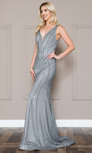 Special Occasion Sleeveless Rhinestone Dress-LAA2030