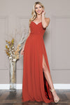 Load image into Gallery viewer, La Merchandise LAA477 Simple Spaghetti Strap Chiffon Bridesmaids Dress - Burnt Orange - LA Merchandise