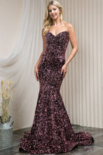 Load image into Gallery viewer, LA Merchandise LAA392 Strapless Sequin Special Occasion Formal Gown - BLACK/PINK - Dress LA Merchandise