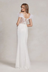 Wedding Dresses With Feathers - LAXS1229B
