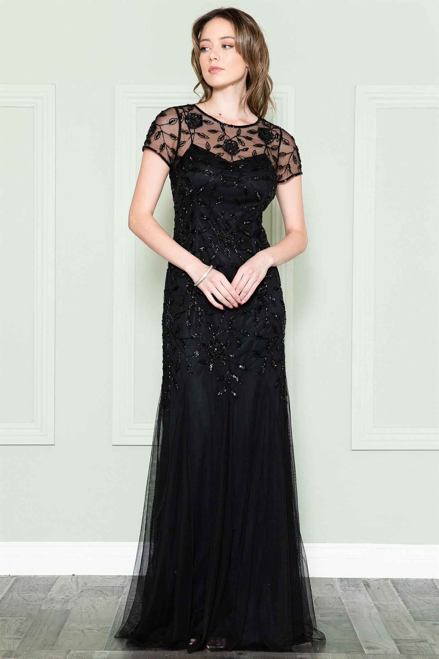 Plus Size Mother Of The Bride Dress - LAAIN002 - BLACK - LA Merchandise