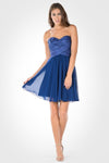 Load image into Gallery viewer, La Merchandise LAY7716 Strapless Short Chiffon Bridesmaids Dress - Navy - LA Merchandise