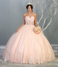 Load image into Gallery viewer, Strapless Quinceanera Ball Gown - LA141 - BLUSH - LA Merchandise