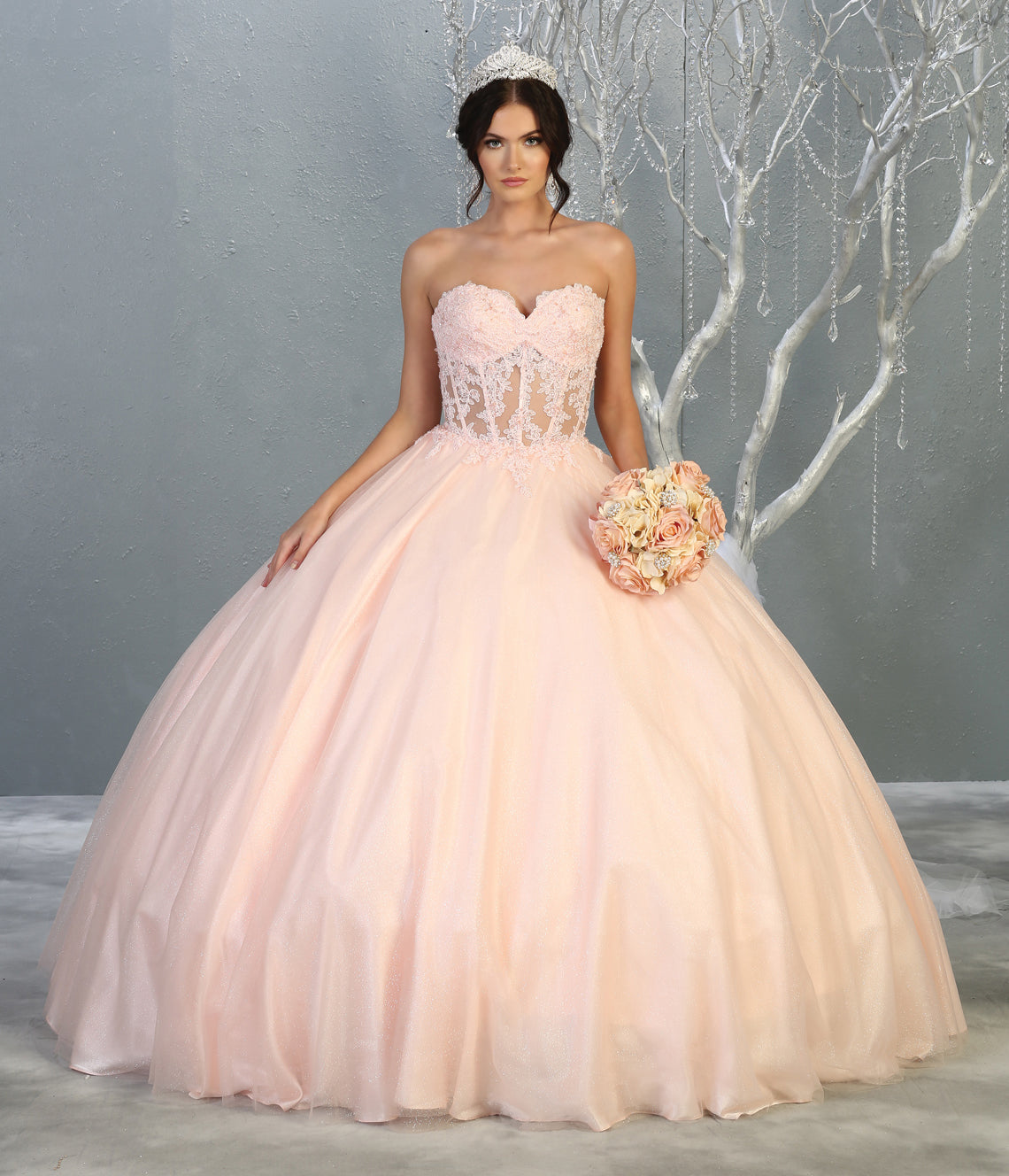 Strapless Quinceanera Ball Gown - LA141