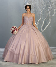 Load image into Gallery viewer, Strapless Quinceanera Ball Gown - LA141 - MAUVE - LA Merchandise