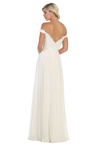Off shoulder Ivory Bridal Dress - LA1644B - - LA Merchandise