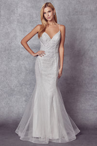 LA Merchandise LAT271B White Mermaid Bridal Formal Gown
