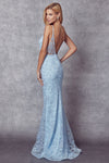 Load image into Gallery viewer, La Merchandise LAT272 Long Spaghetti Strap Prom Embroidered Lace Dress - - LA Merchandise
