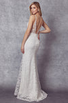 Load image into Gallery viewer, La Merchandise LAT272B Off White Embroidered Long Lace Wedding Dress - - LAT