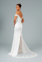 Load image into Gallery viewer, LA Merchandise LAS2958B Off The Shoulder White Wedding Mermaid Dress