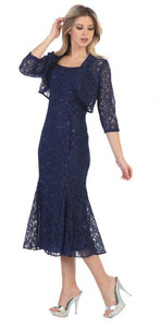 2 piece mother of bride short dress - SF8863 - - LA Merchandise