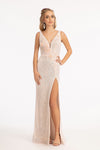Load image into Gallery viewer, La Merchandise LAS3056 Long Sequin Floral Mermaid Formal Dress - BLUSH - LA Merchandise