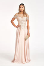 Load image into Gallery viewer, Short Sleeve Mother Of The Bride Gown - LAS3067 - CHAMPAGNE - LA Merchandise