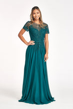 Load image into Gallery viewer, Short Sleeve Mother Of The Bride Gown - LAS3067 - TEAL - LA Merchandise