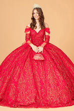 Load image into Gallery viewer, Mesh Quinceanera Dress - LAS3073 - RED - LA Merchandise