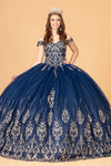 Load image into Gallery viewer, Mesh Quinceanera Dress - LAS3079 - NAVY BLUE - LA Merchandise