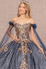 Load image into Gallery viewer, LA Merchandise LAS3107 Feather Sequin Quinceanera Gown