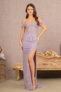 LA Merchandise LAS3114 Side Slit Jeweled Prom Gown