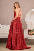 Load image into Gallery viewer, LA Merchandise LAS3132 Sequin Corset A-Line Dress with Slit