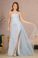 Load image into Gallery viewer, La Merchandise LAS3133 Sequin Glitter Asymmetric Long Dress