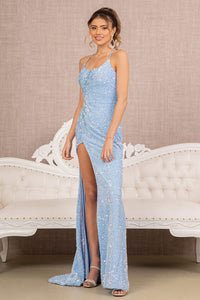 LA Merchandise LAS3142 Sequin Velvet Mermaid Dress