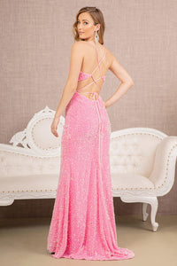 LA Merchandise LAS3142 Sequin Velvet Mermaid Dress