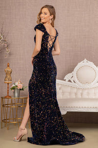 LA Merchandise LAS3148 Sequin Off Shoulder Prom Gown