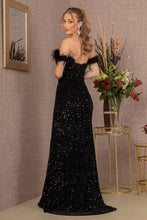 Load image into Gallery viewer, LA Merchandise LAS3149 Cold Shoulder Velvet Evening Gown