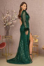 Load image into Gallery viewer, La Merchandise LAS3160 One Sleeve Feather Prom Dress