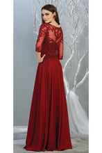 Load image into Gallery viewer, La Merchandise LA7820 3/4 Sleeve V-Neck Mother of Bride Evening Gown - - LA Merchandise