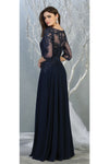Load image into Gallery viewer, La Merchandise LA7820 3/4 Sleeve V-Neck Mother of Bride Evening Gown - - LA Merchandise