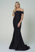 Load image into Gallery viewer, La Merchandise LAA373 Off the Shoulder Wholesale Bodycon Long Bridesmaids Dress - BLACK - LA Merchandise