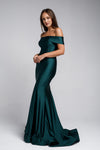 Load image into Gallery viewer, La Merchandise LAA373 Off the Shoulder Wholesale Bodycon Long Bridesmaids Dress - GREEN - LA Merchandise