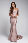 Load image into Gallery viewer, La Merchandise LAA373 Off the Shoulder Wholesale Bodycon Long Bridesmaids Dress - DUSTY ROSE - LA Merchandise