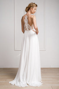 Lace & Chiffon Wedding Dress- LAA375B - - LA Merchandise