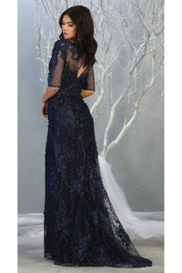 3/4 Sleeve Mother Of The Bride Formal Gown - LA7873 - - LA Merchandise
