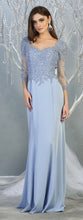 Load image into Gallery viewer, La Merchandise LA1811 3/4 Long Sleeve Mother Of The Bride Formal Dress - PERRY BLUE - LA Merchandise