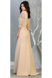 La Merchandise LA1783 3/4 Sleeve Mother Of the Bride Long Evening Gown - - LA Merchandise