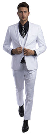 Load image into Gallery viewer, 3 Piece Men&#39;s Solid Slim Fit Suit - LA282SKA - WHITE - 08 - Mens Suits LA Merchandise