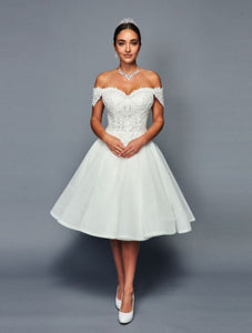 LA Merchandise LADK467 A- line Short Wedding Dress - IVORY - LA Merchandise