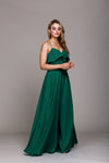 Load image into Gallery viewer, La Merchandise LAA475 Emerald Green Long Chiffon Bridesmaid Dress - Green 2 - LA Merchandise