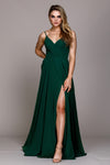 Load image into Gallery viewer, La Merchandise LAA477 Simple Spaghetti Strap Chiffon Bridesmaids Dress - Emerald Green - LA Merchandise