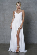Load image into Gallery viewer, White Simple Chiffon Wedding Dress - LAA477B
