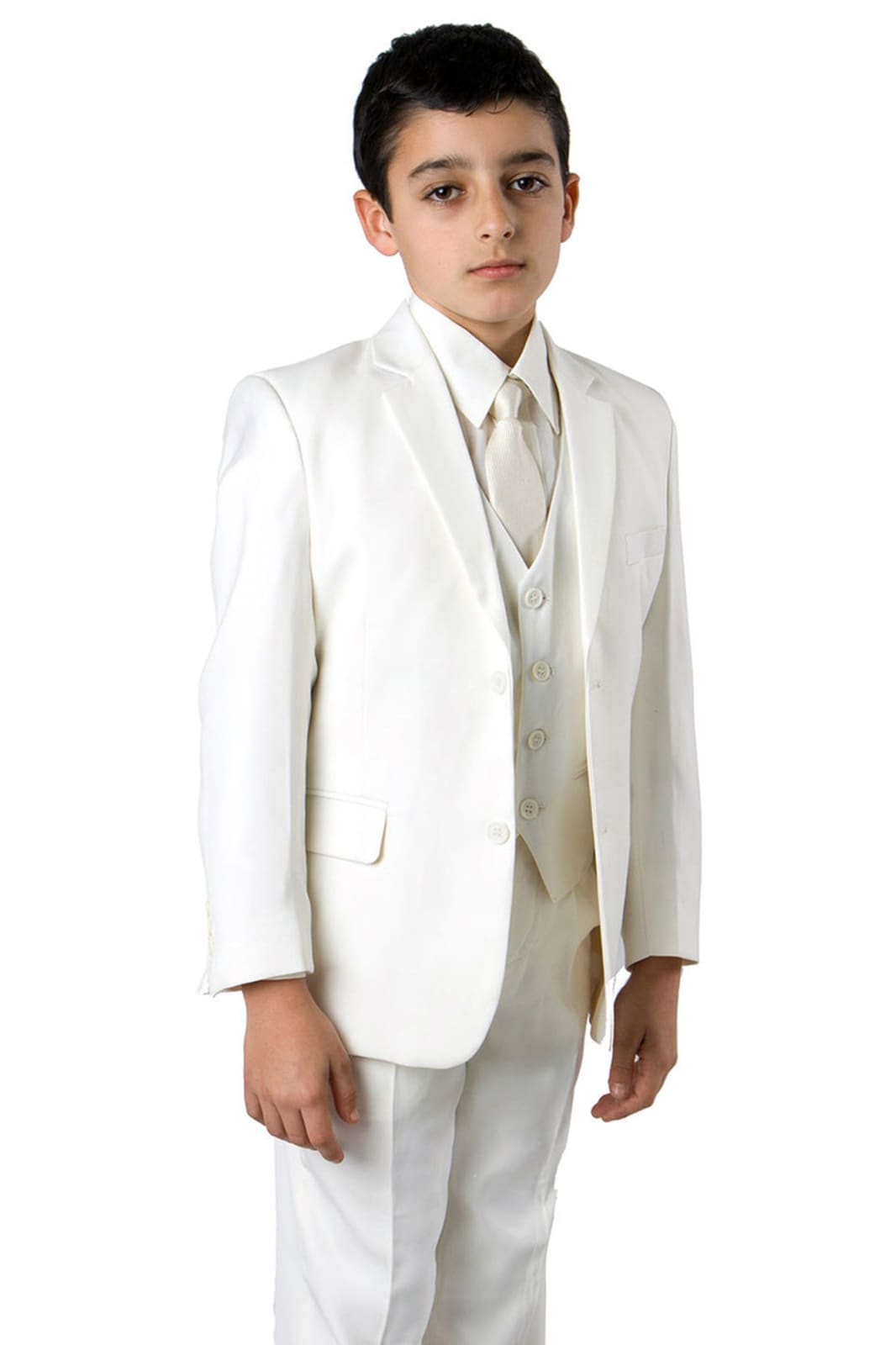 5 pc Boys Solid Christening Suit- LAB347SA - 05-OFF WHITE / 