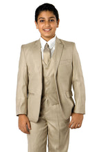 Load image into Gallery viewer, 5 pc Boys Solid Suit Husky - LAB347HSA - 03-BEIGE / 8 - Boys