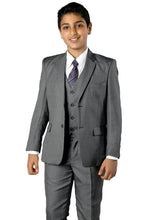 Load image into Gallery viewer, 5 pc Boys Solid Suit Husky - LAB347HSA - 08-MED.GREY / 8 - 