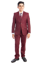 Load image into Gallery viewer, 5 pc Boys Solid Suit Husky - LAB347HSA - 09-BURGUNDY / 8 - 